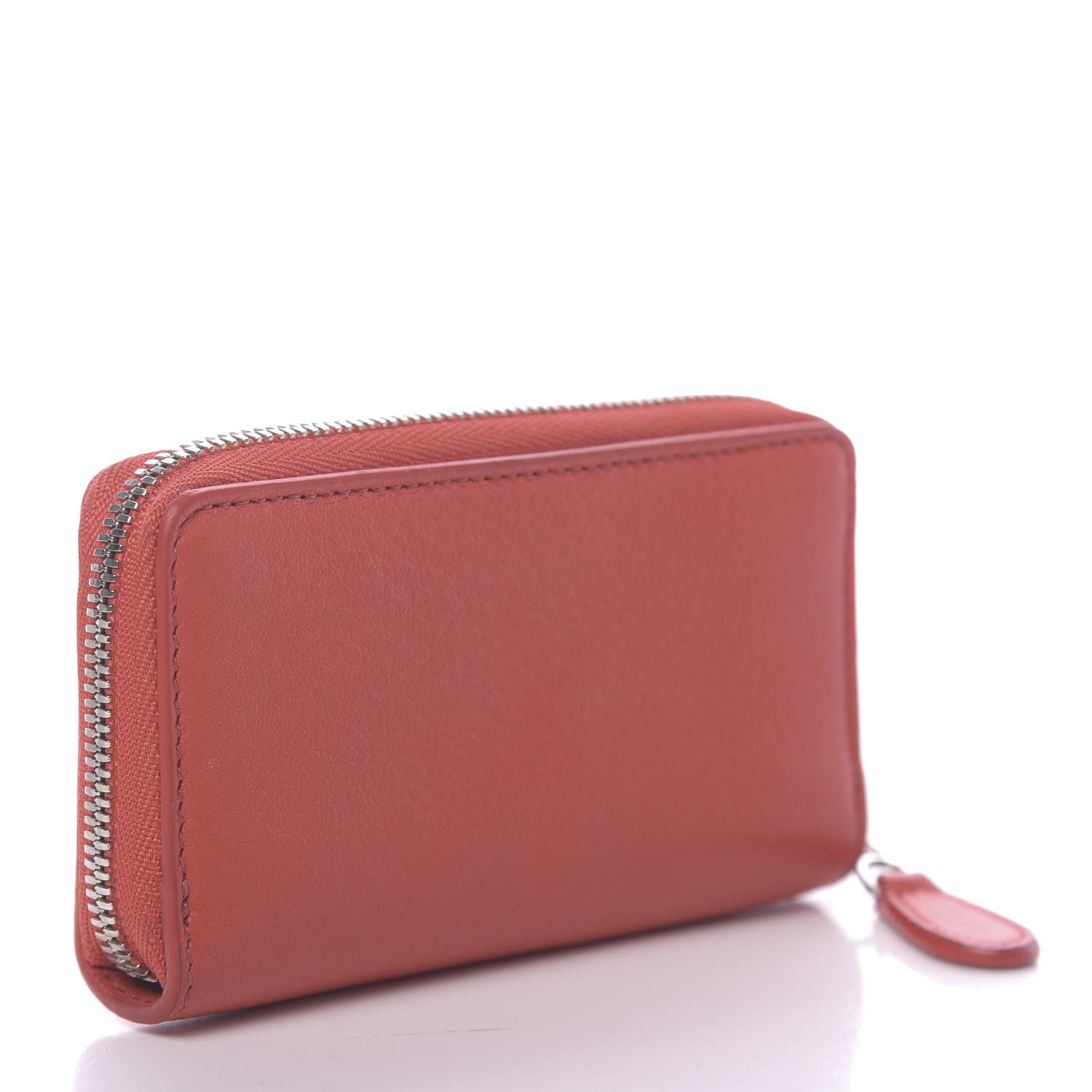 Balenciaga Calfskin Political Campaign Logo Zip Around Card Holder Vivid Red 3 of 8