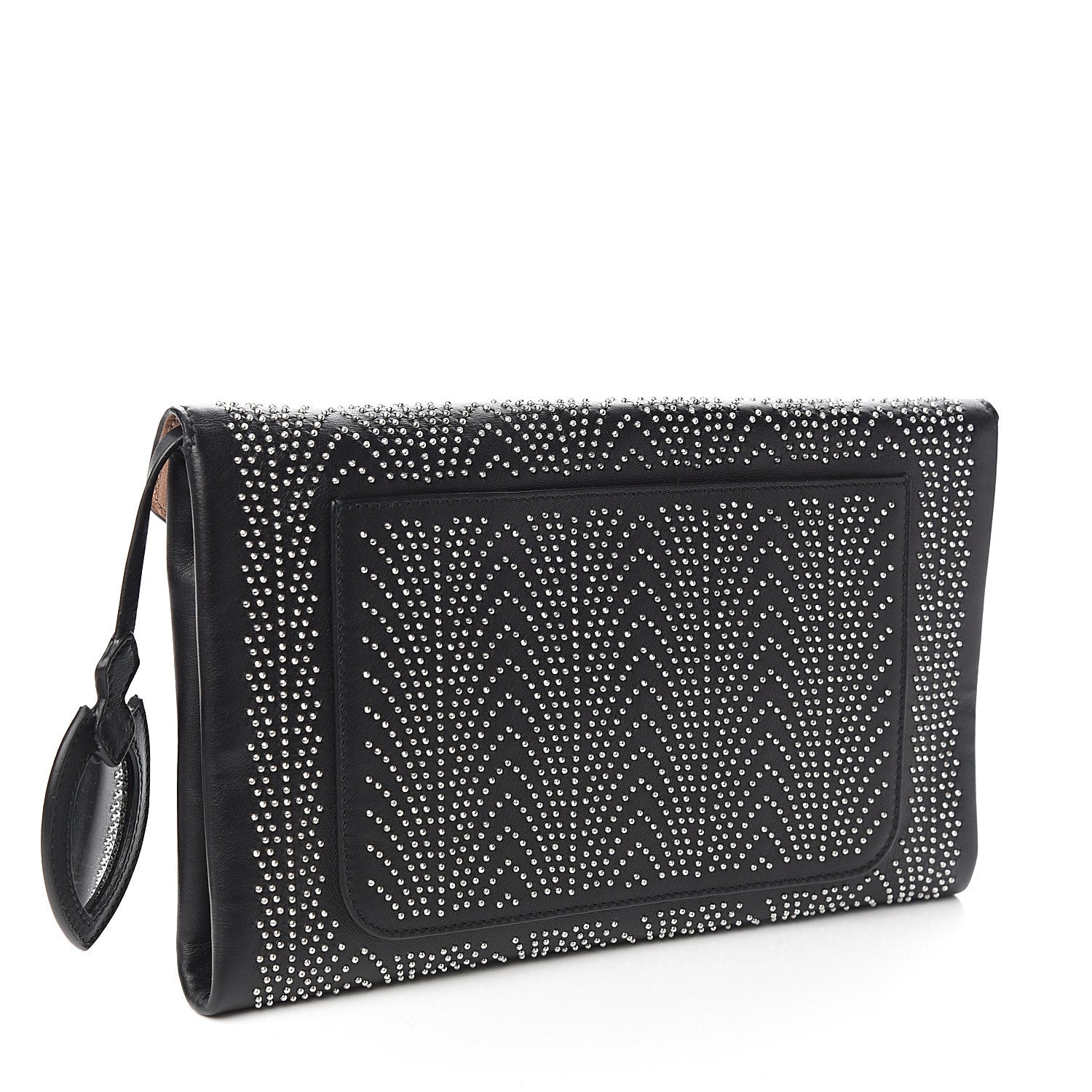 Alaia Calfskin Studded Envelope Clutch Black 2 of 9