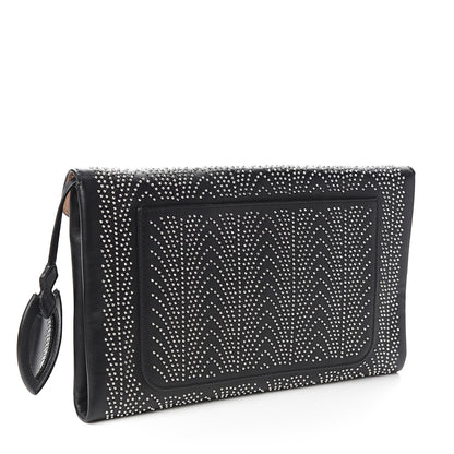 Alaia Calfskin Studded Envelope Clutch Black 2 of 9
