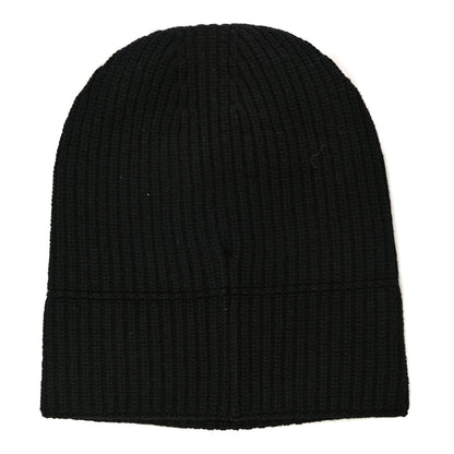 Chanel Wool Cashmere CC Beanie Hat Light Black White 3 of 16