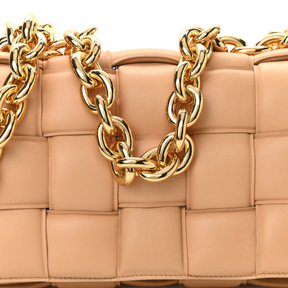 Bottega Veneta Lambskin Maxi Intreccio Padded Chain Cassette Crossbody Bag Almond 8 of 10