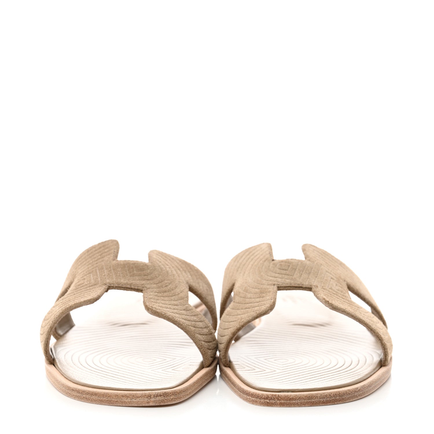 Hermes Suede Goatskin Oran Sandals 37 Beige Sable 2 of 9