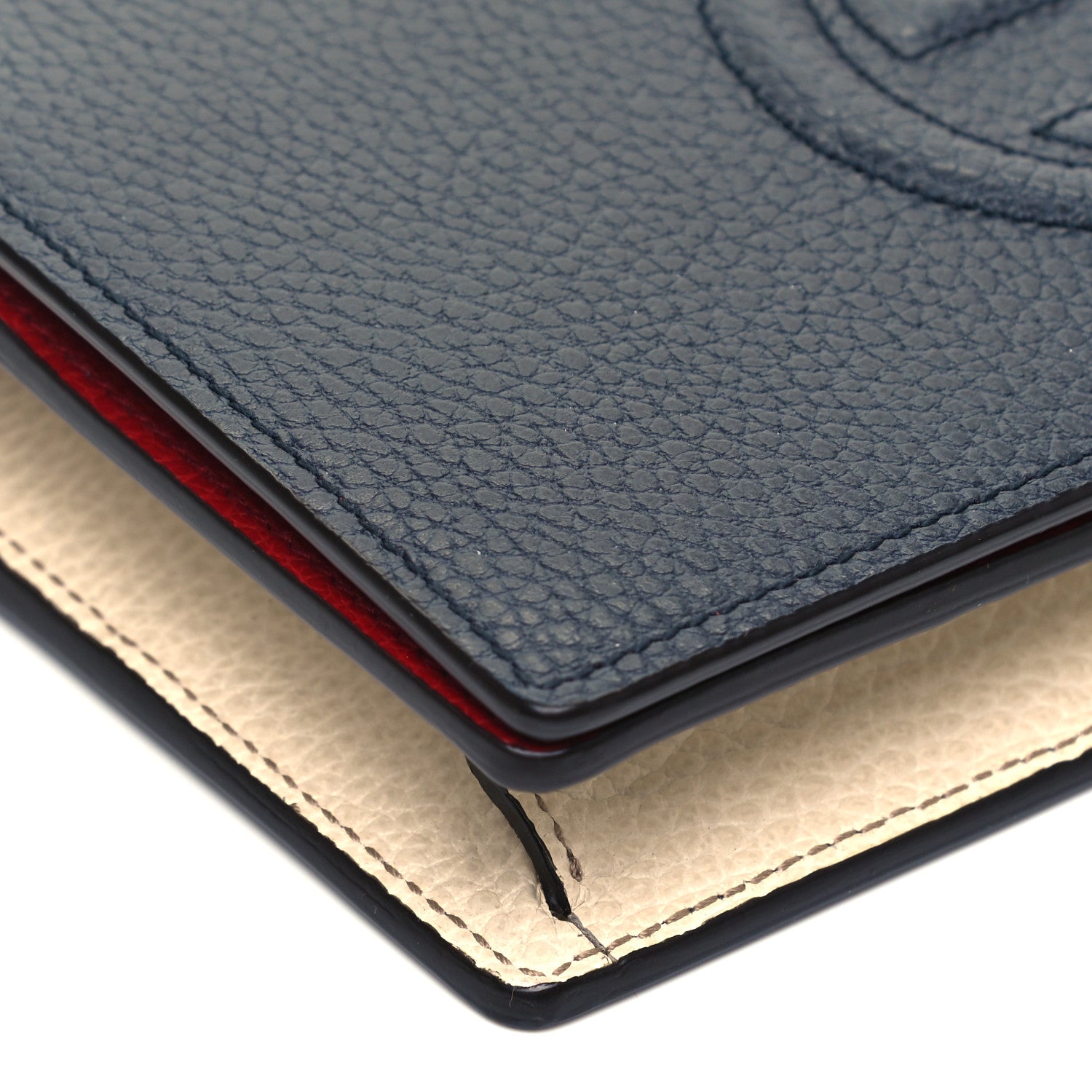 Gucci Dollar Calfskin Soho Wallet On Chain Blue Hibiscus Red Mystic White 5 of 6