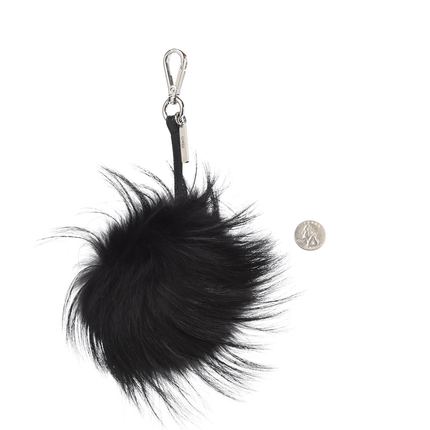 Fendi Vitello Elite Fox Fur Fusto Monster Bag Bug Charm Black Yellow 2 of 2