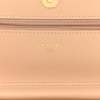 Chanel Caviar Quilted Wallet On Chain WOC Beige 6 of 16