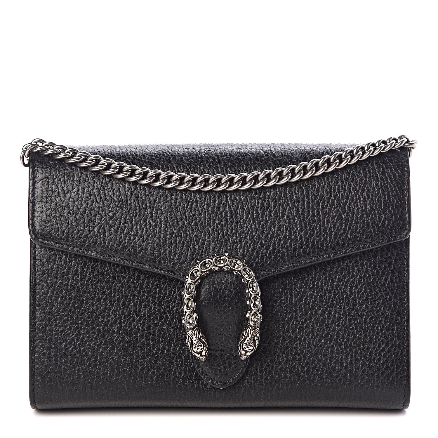 Gucci Calfskin Mini Dionysus Chain Wallet Black 1 of 10