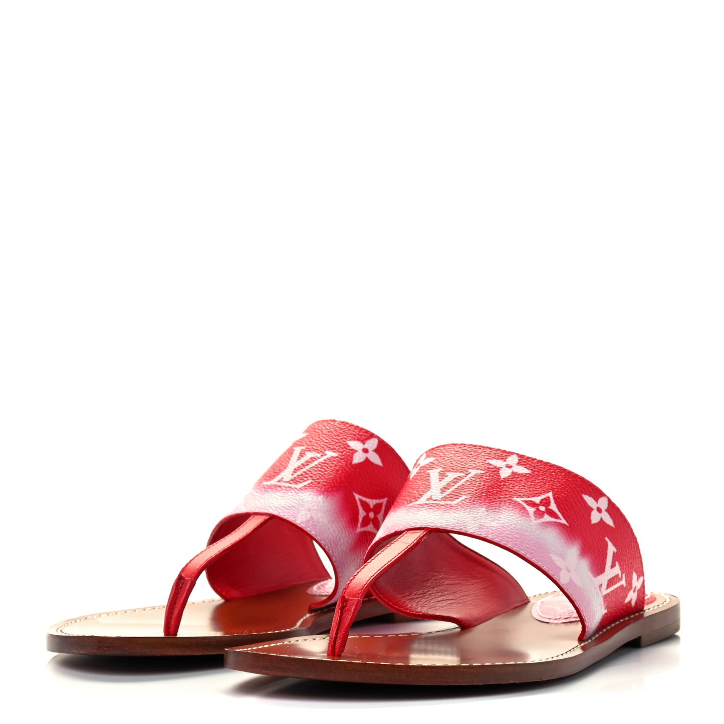 Monogram Escale Palma Sandals 38.5 Rouge