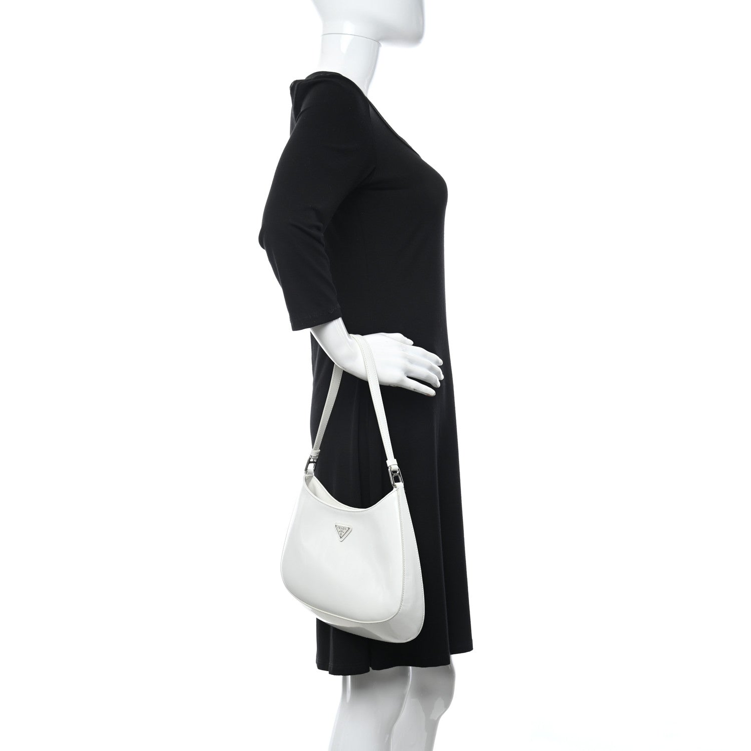 Prada Spazzolato Cleo Shoulder Bag White 2 of 10