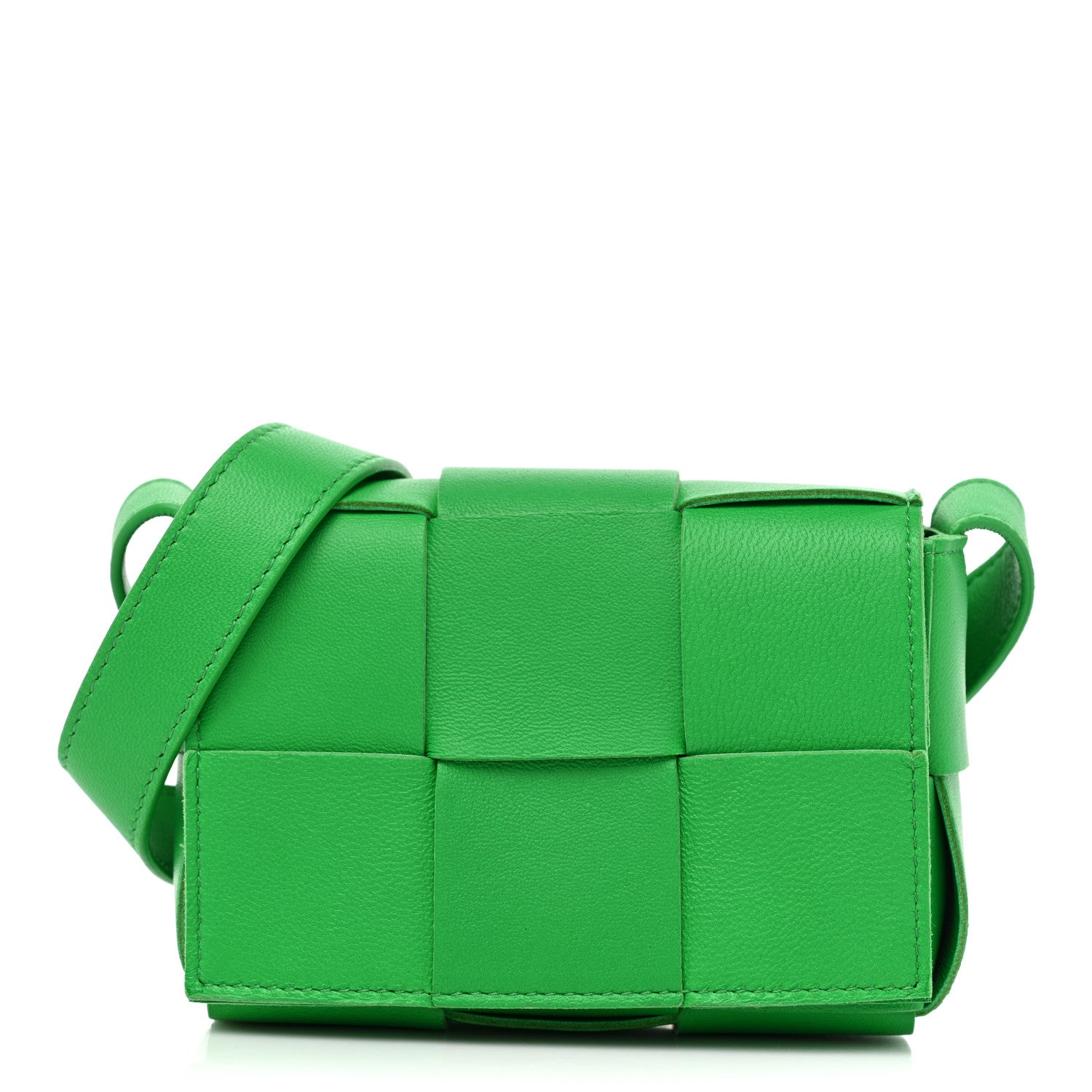 Bottega Veneta Crinkled Lambskin Maxi Intrecciato Extra Mini Cassette Crossbody Bag Parakeet 1 of 13