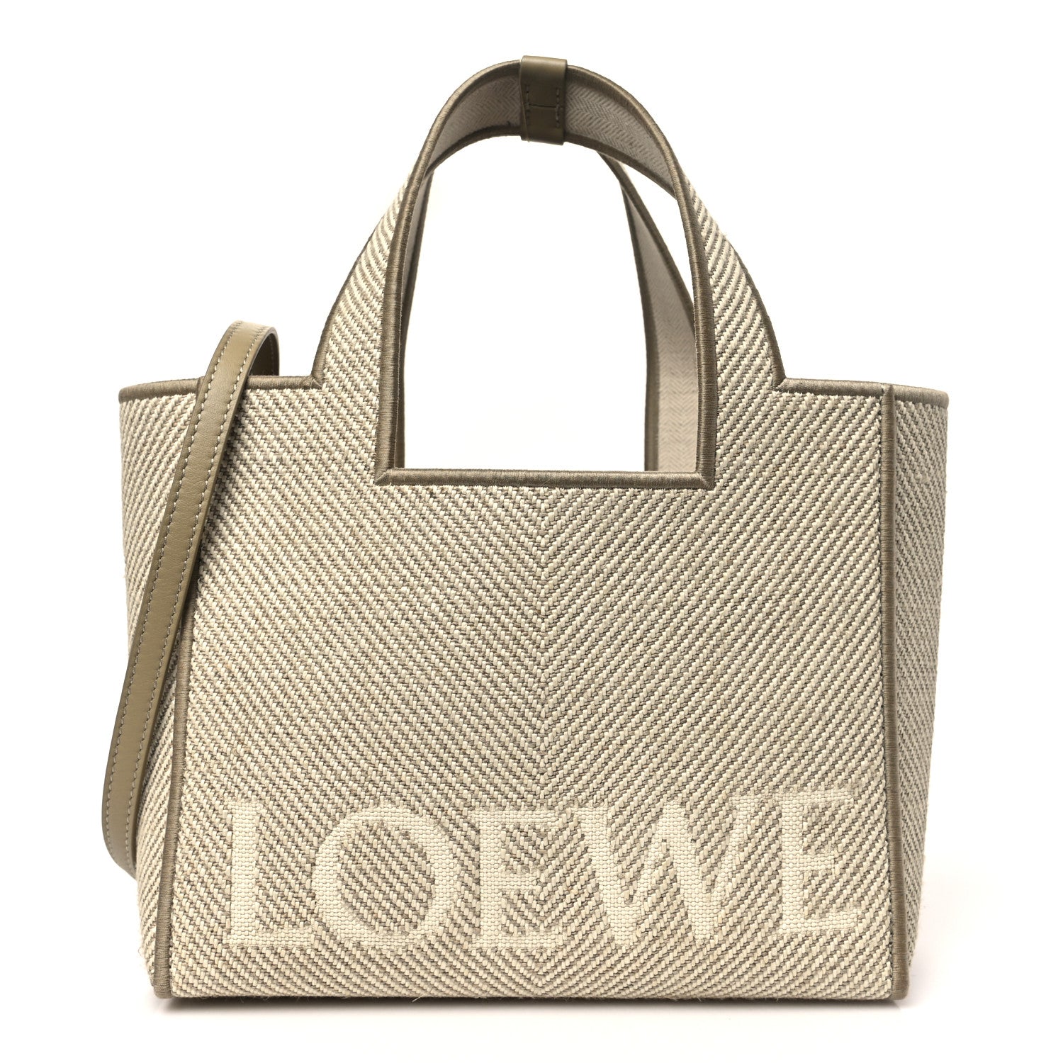 Loewe Jacquard Canvas Small Font Tote Ecru 1 of 10