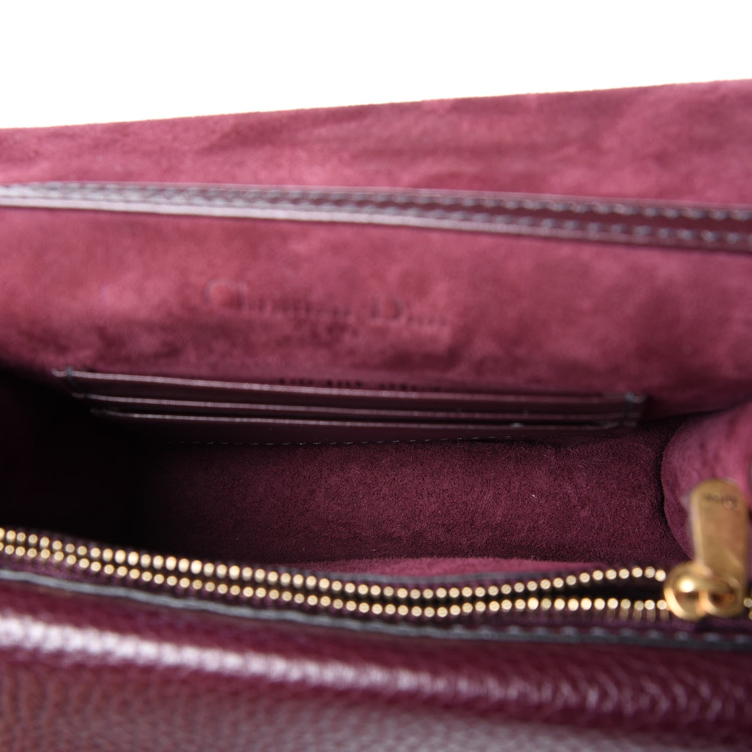 Christian Dior Grained Calfskin D-Bee Crossbody Burgundy 4 of 9
