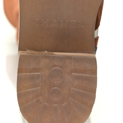 Chanel Suede Patent Calfskin Over The Knee Boots 39.5 Brown White Black 14 of 22