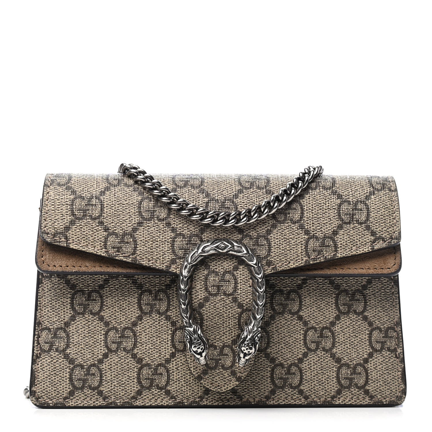 Gucci GG Supreme Monogram Super Mini Dionysus Shoulder Bag Taupe 1 of 8