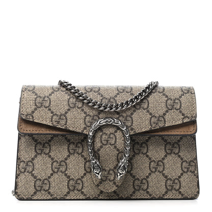 Gucci GG Supreme Monogram Super Mini Dionysus Shoulder Bag Taupe 1 of 8