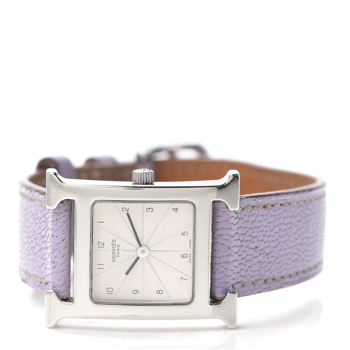 Stainless Steel Chevre Mysore 21mm Heure H Hour Quartz Watch Lilac