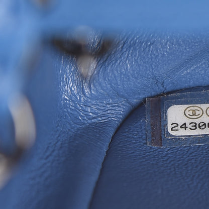 Chanel Crumpled Calfskin Quilted Mini Rectangular Flap Blue 7 of 8