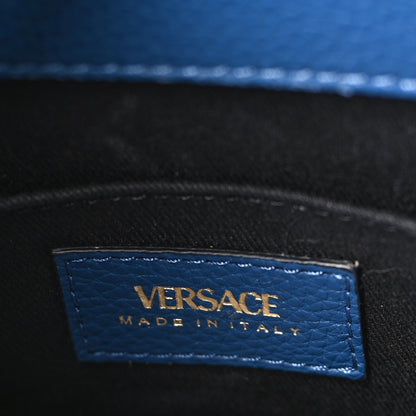 Versace Grainy Calfskin Virtus Top Handle Tote Blue 6 of 8