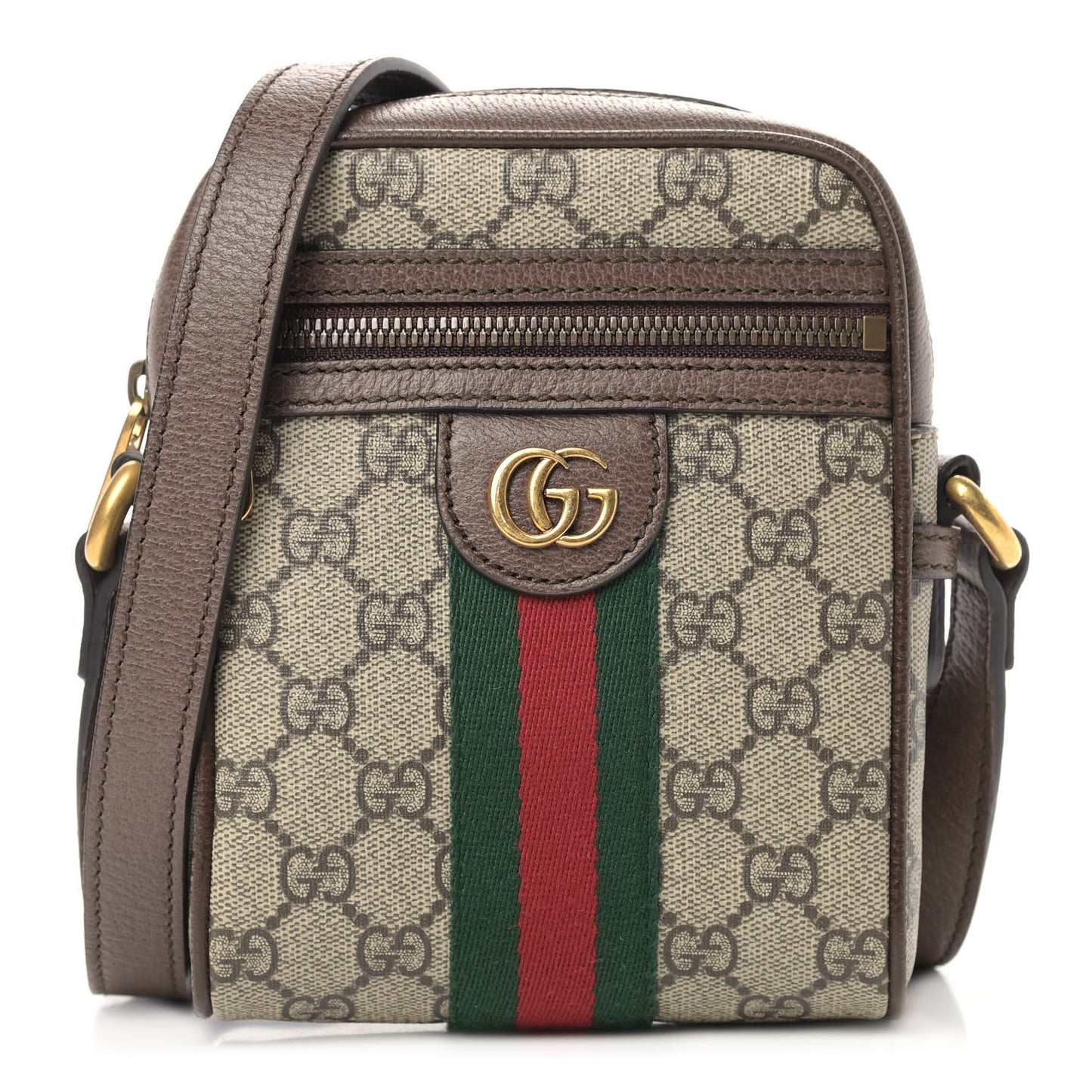 GG Supreme Monogram Web Mini Ophidia Messenger Brown