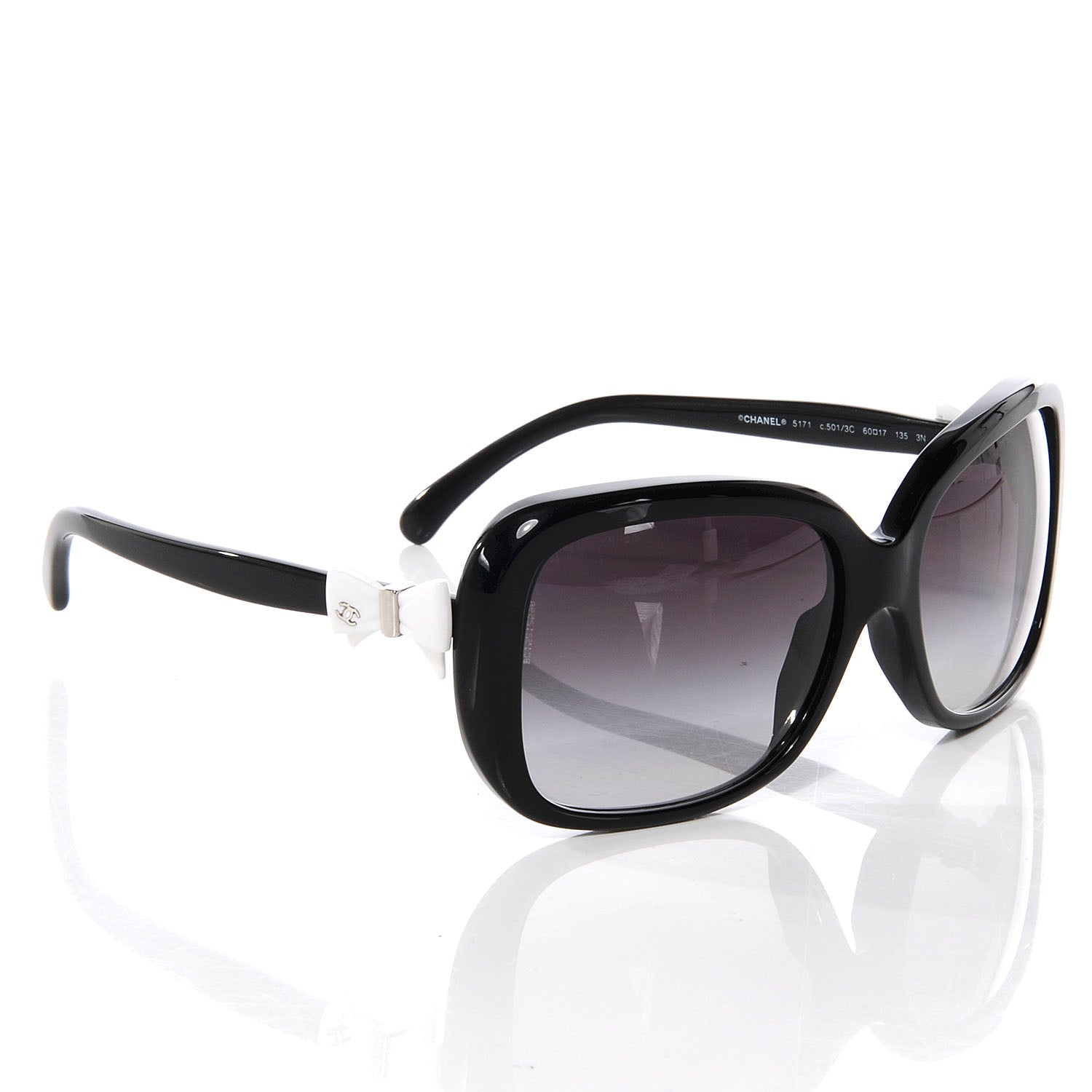 Chanel Acetate CC Bow Sunglasses 5171 Black White 3 of 5