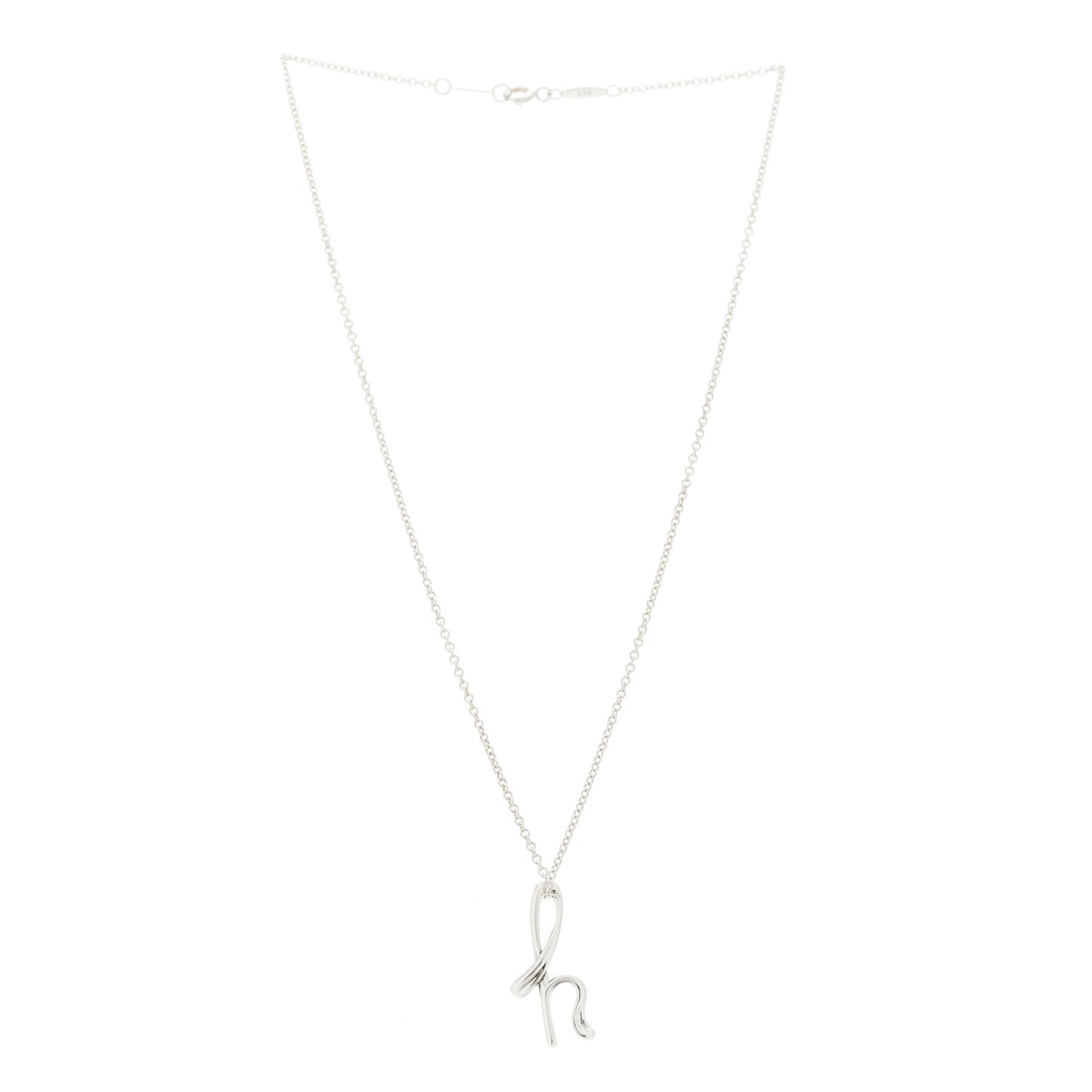 Sterling Silver Elsa Peretti Letter H Pendant Necklace