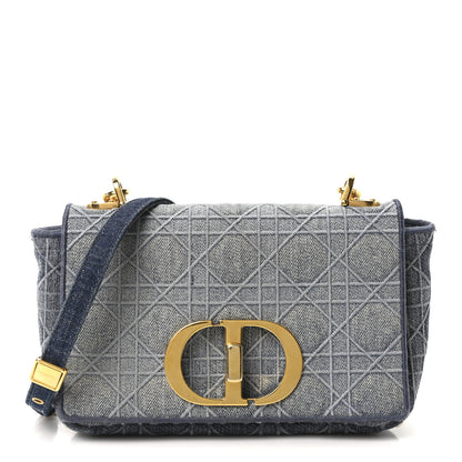 Christian Dior Denim Cannage Small Caro Bag Blue 1 of 9