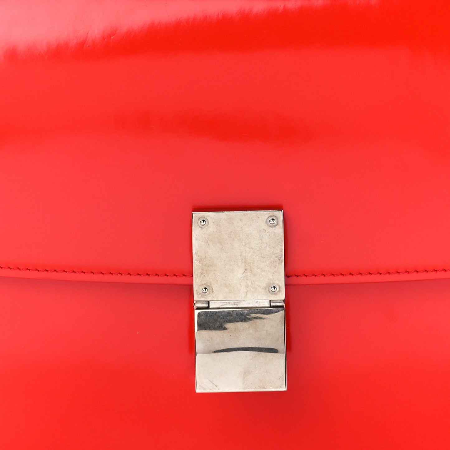 Spazzolato Calfskin Medium Classic Box Flap Bag Vermillion