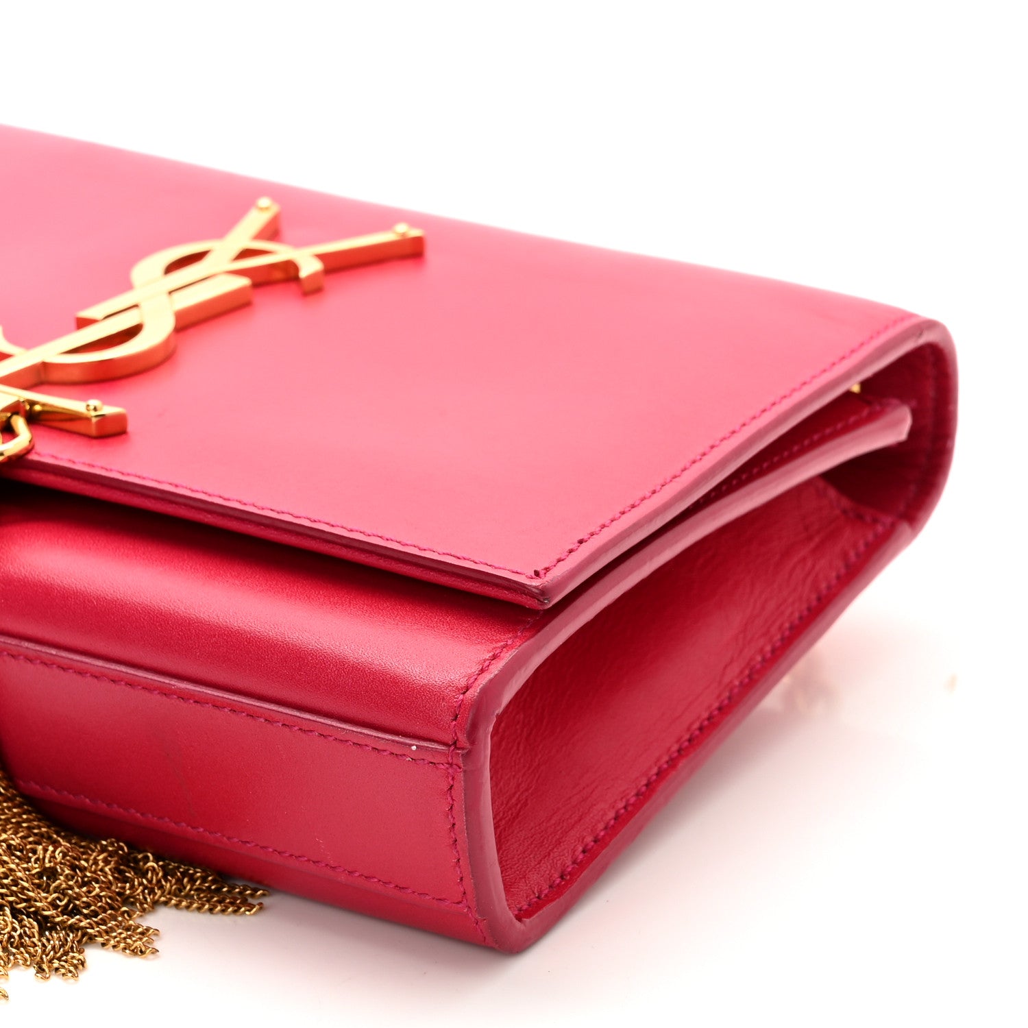 Saint Laurent Calfskin Small Classic Monogram Kate Tassel Satchel Lipstick Fuchsia 11 of 12