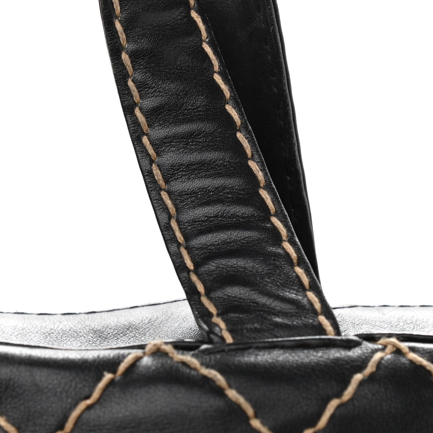 Calfskin Contrast Stitch Surpique Bowler Black