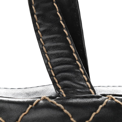 Chanel Calfskin Contrast Stitch Surpique Bowler Black 13 of 16