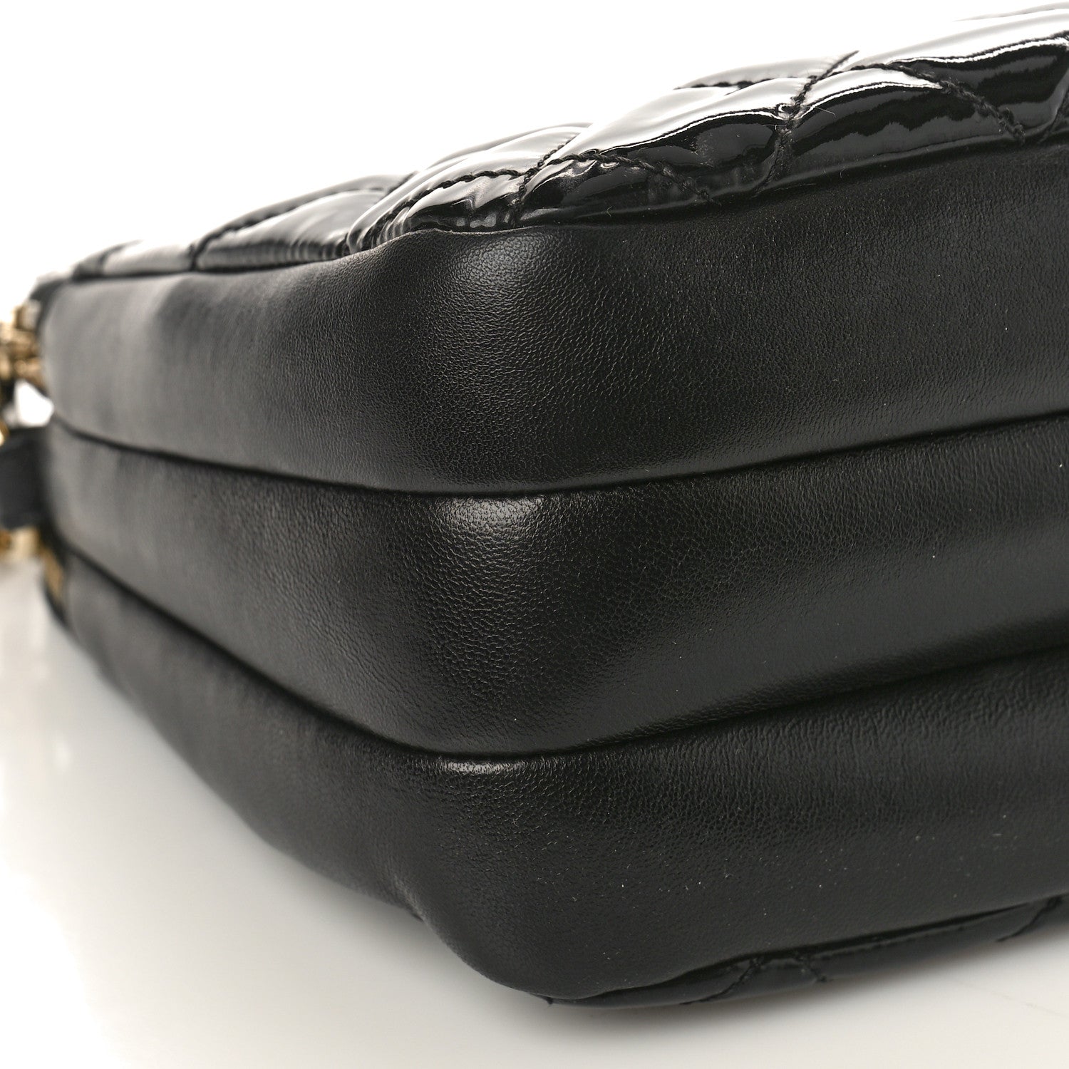 Chanel Patent Quilted Crown CC Double Zip Shoulder Bag Black 8 of 9
