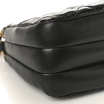 Chanel Patent Quilted Crown CC Double Zip Shoulder Bag Black 8 of 9