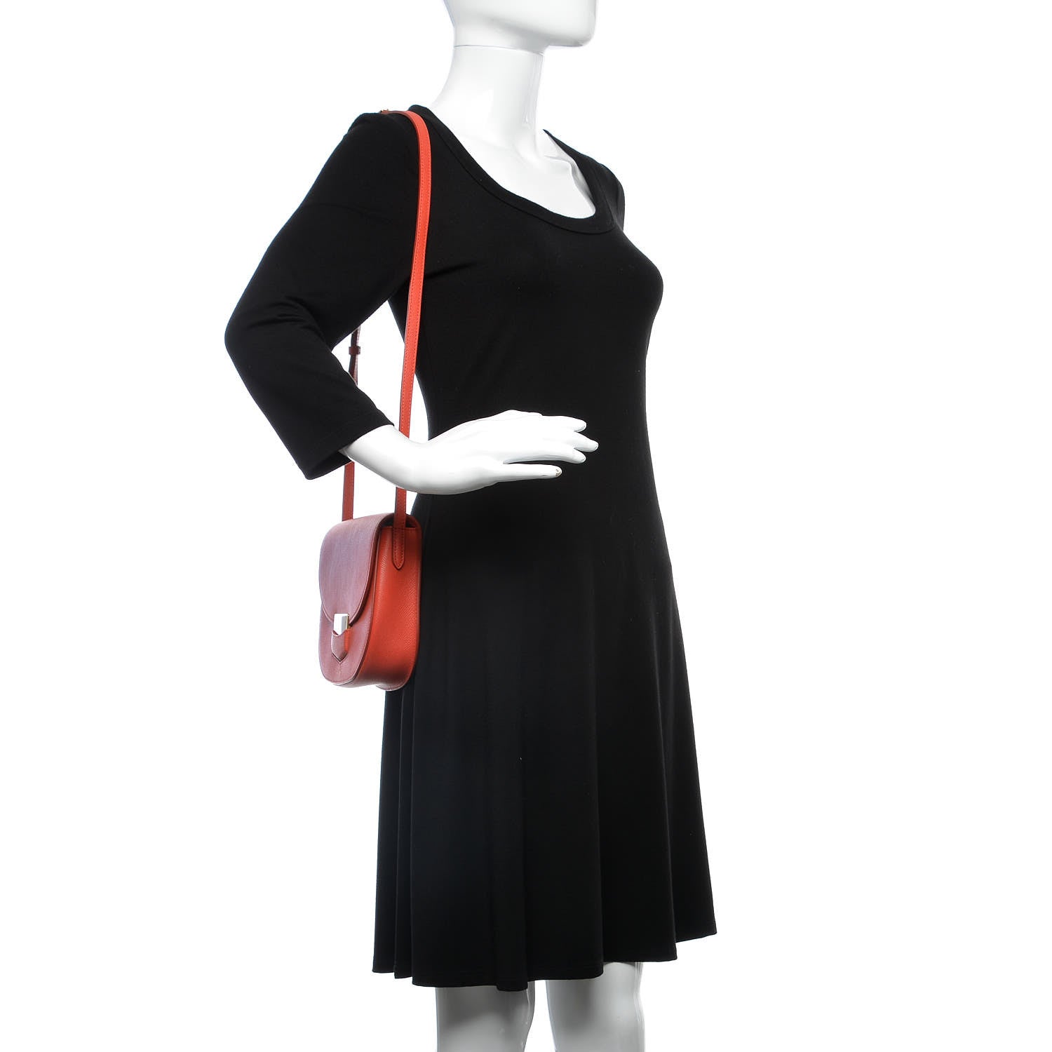 Celine Grained Calfskin Small Trotteur Poppy 2 of 7