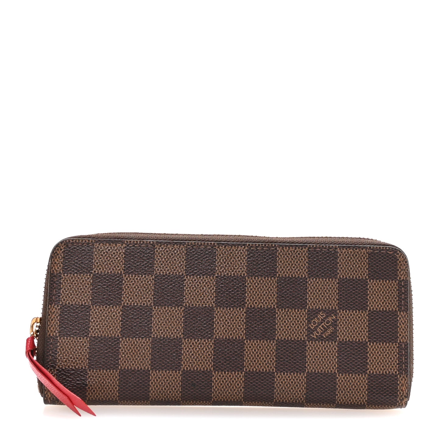 Damier Ebene Clemence Wallet Cherry