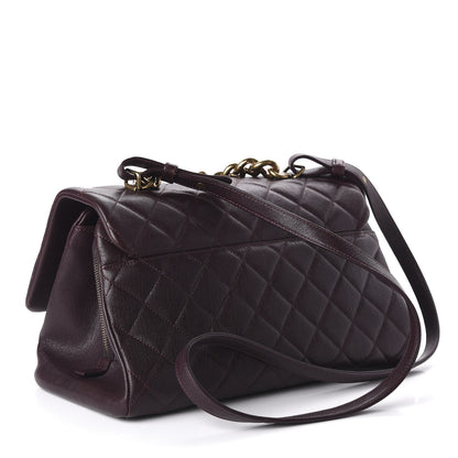 Chanel Shiny Sheepskin Quilted Large Trapezio Flap Dark Burgundy 3 of 11