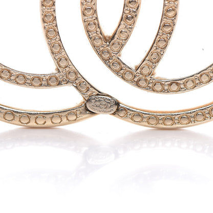 Chanel Crystal CC Brooch Gold 4 of 5