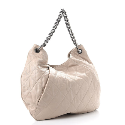 Chanel Calfskin Coco Pleats Hobo Beige 3 of 12