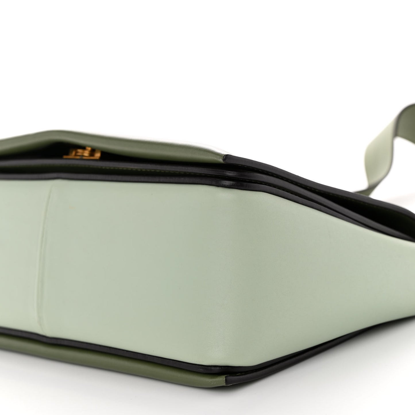 Shiny Smooth Calfskin Medium Frame Shoulder Bag Pastel Green