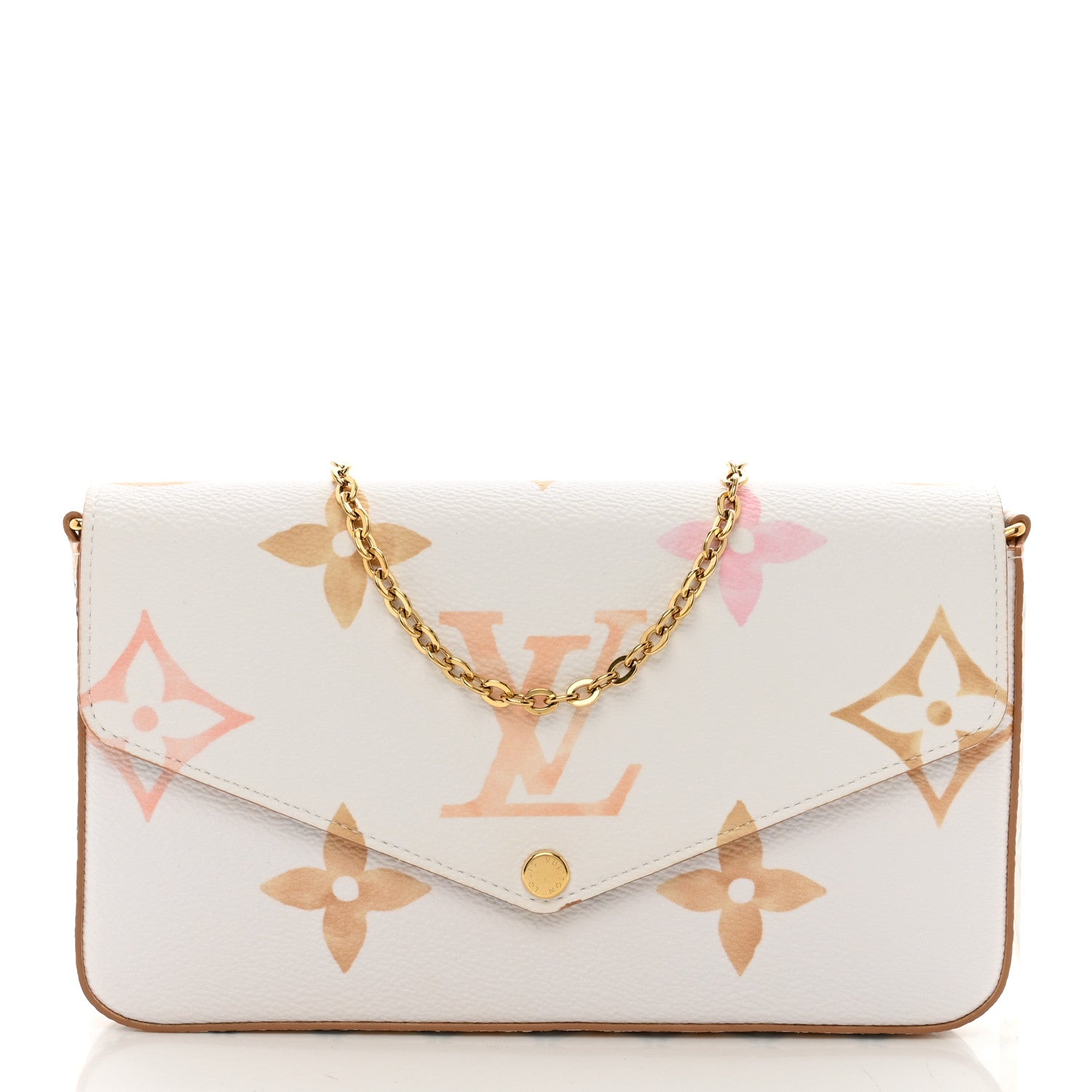 Louis Vuitton Monogram Giant By The Pool 2.0 Felicie Pochette Chain Wallet Beige 3 of 11