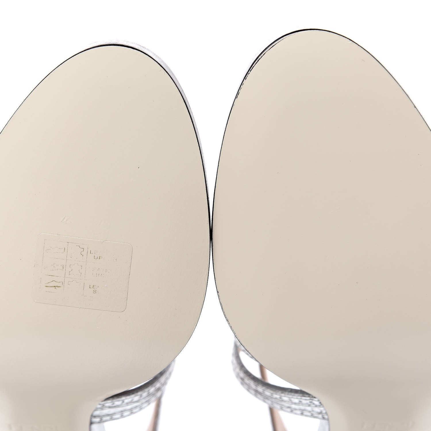 Fendi Metallic Calfskin Chameleon T-Strap Pumps 39.5 Silver 7 of 10
