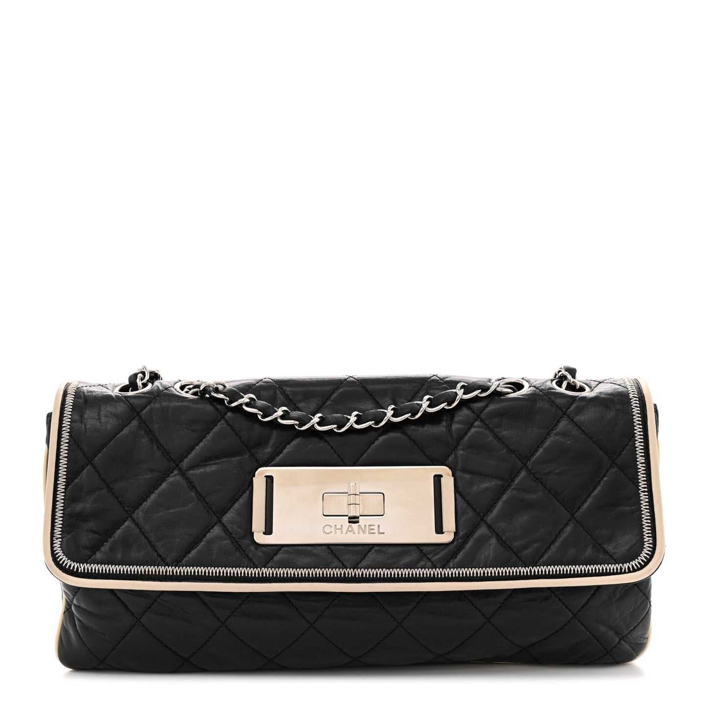 Lambskin East West Mademoiselle Flap Black
