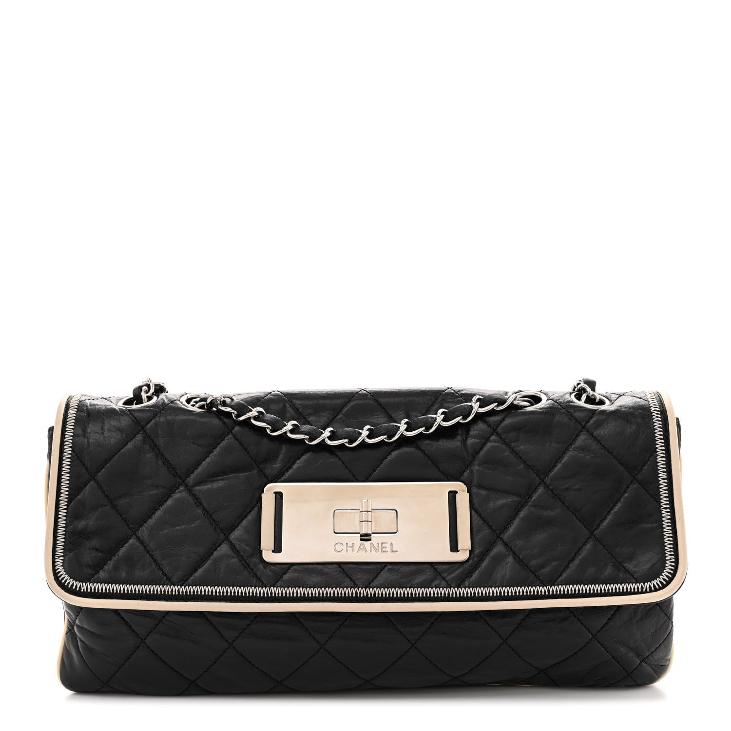 Chanel Lambskin East West Mademoiselle Flap Black 1 of 12