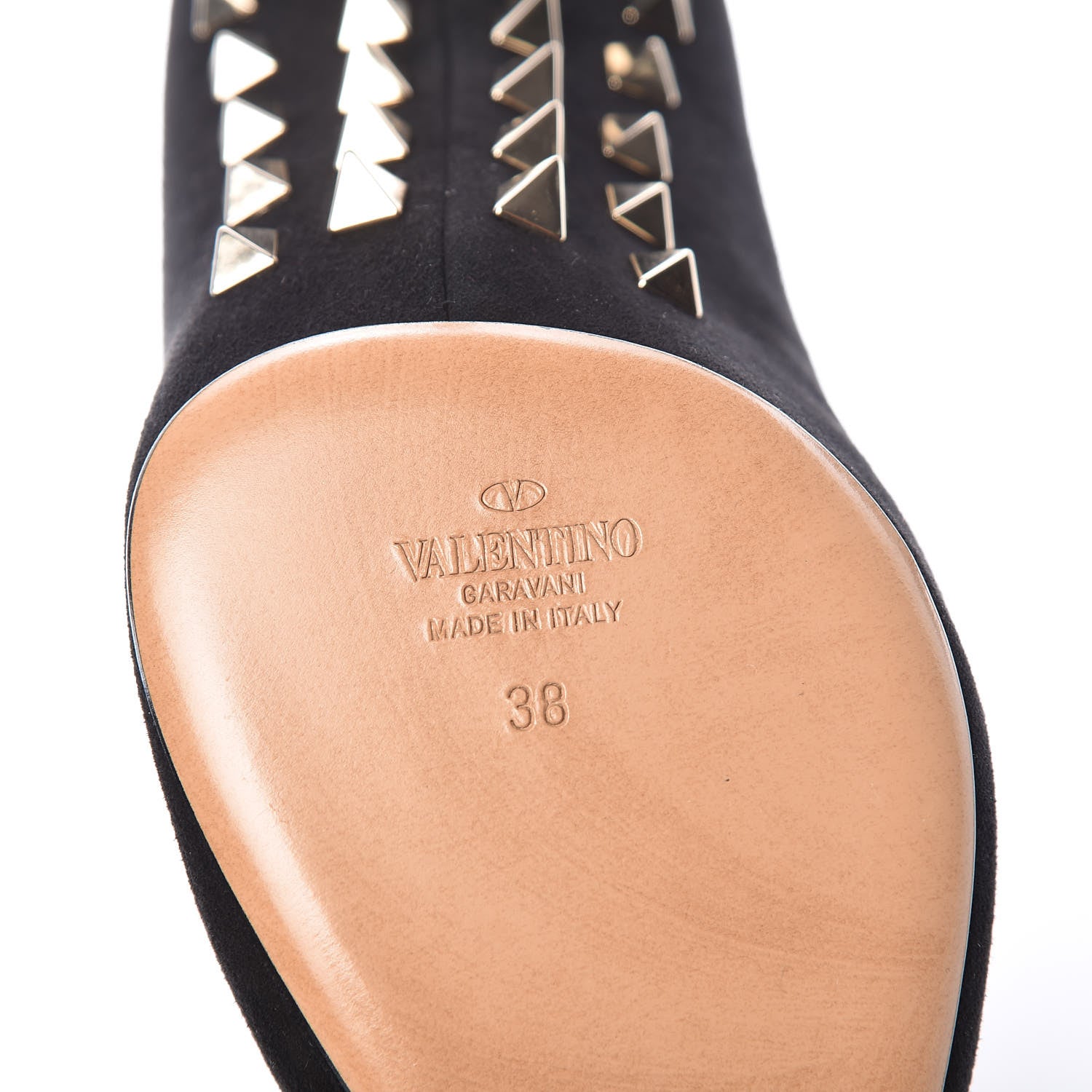 Valentino Garavani Suede Rockstud Jaw Stud 100mm Pumps 38 Black 5 of 8