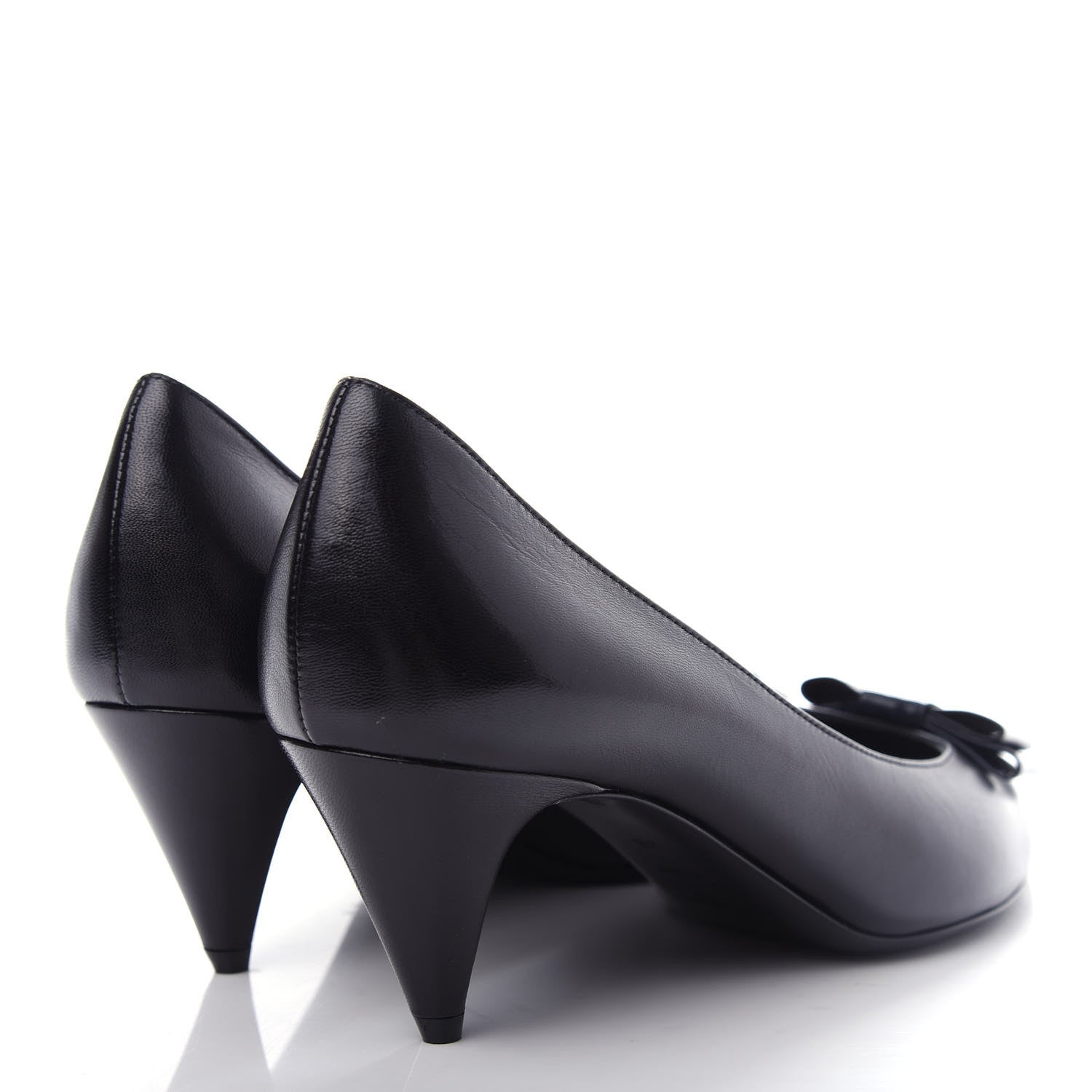 Saint Laurent Calfskin Bow Anais Pumps 38 Black 4 of 11