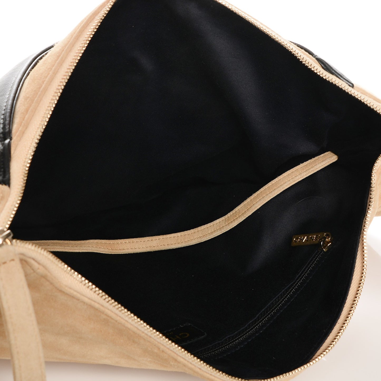 Suede Lambskin Large Girl Bag Beige Black