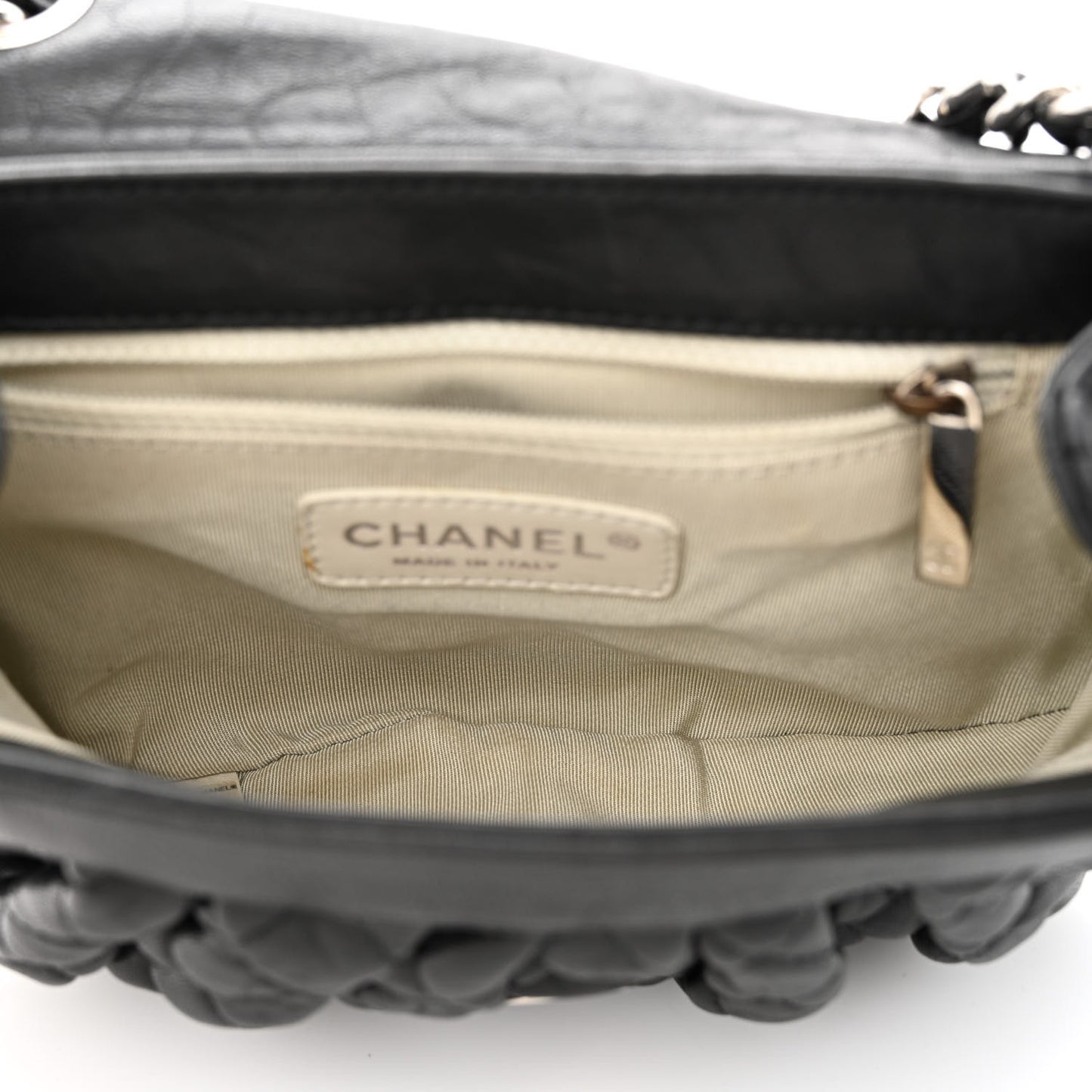 Washed Lambskin Quilted Mini Chain Around Flap Black