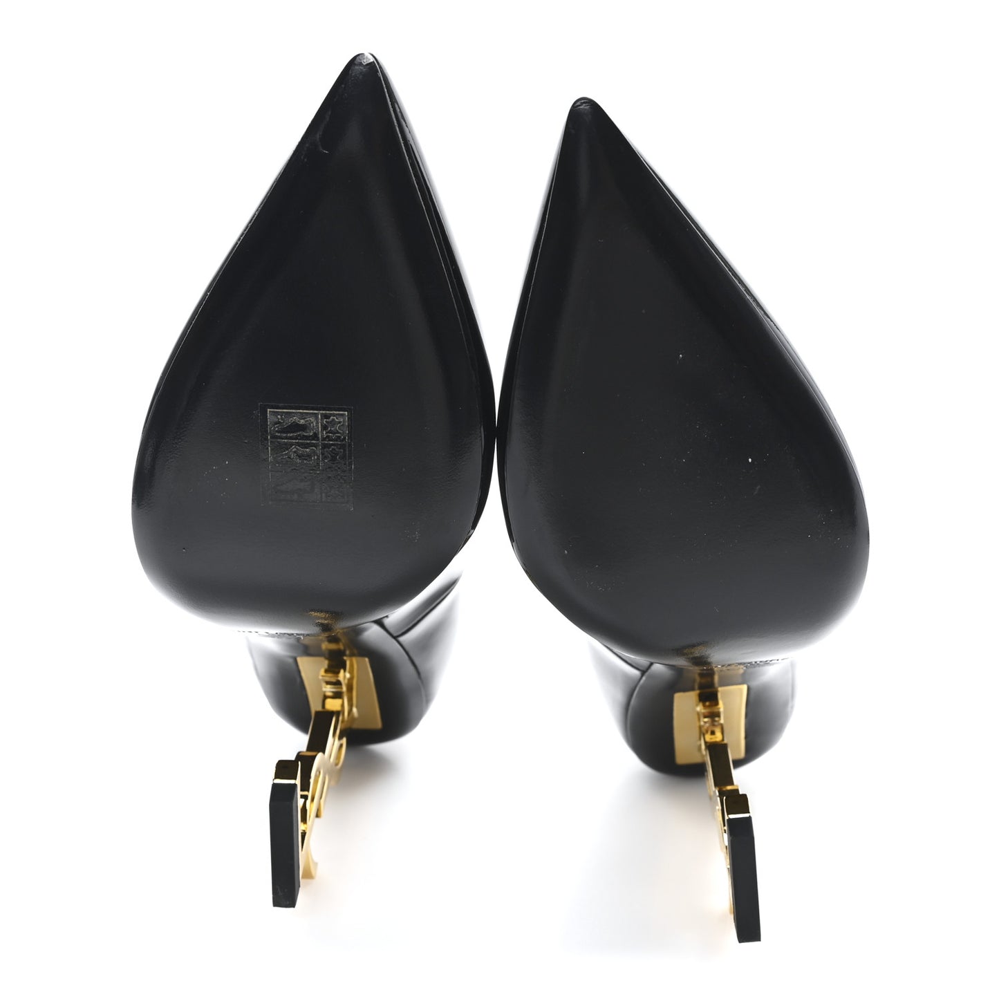 Vernice Chiffon Opyum 110 Pumps  37.5 Black Gold