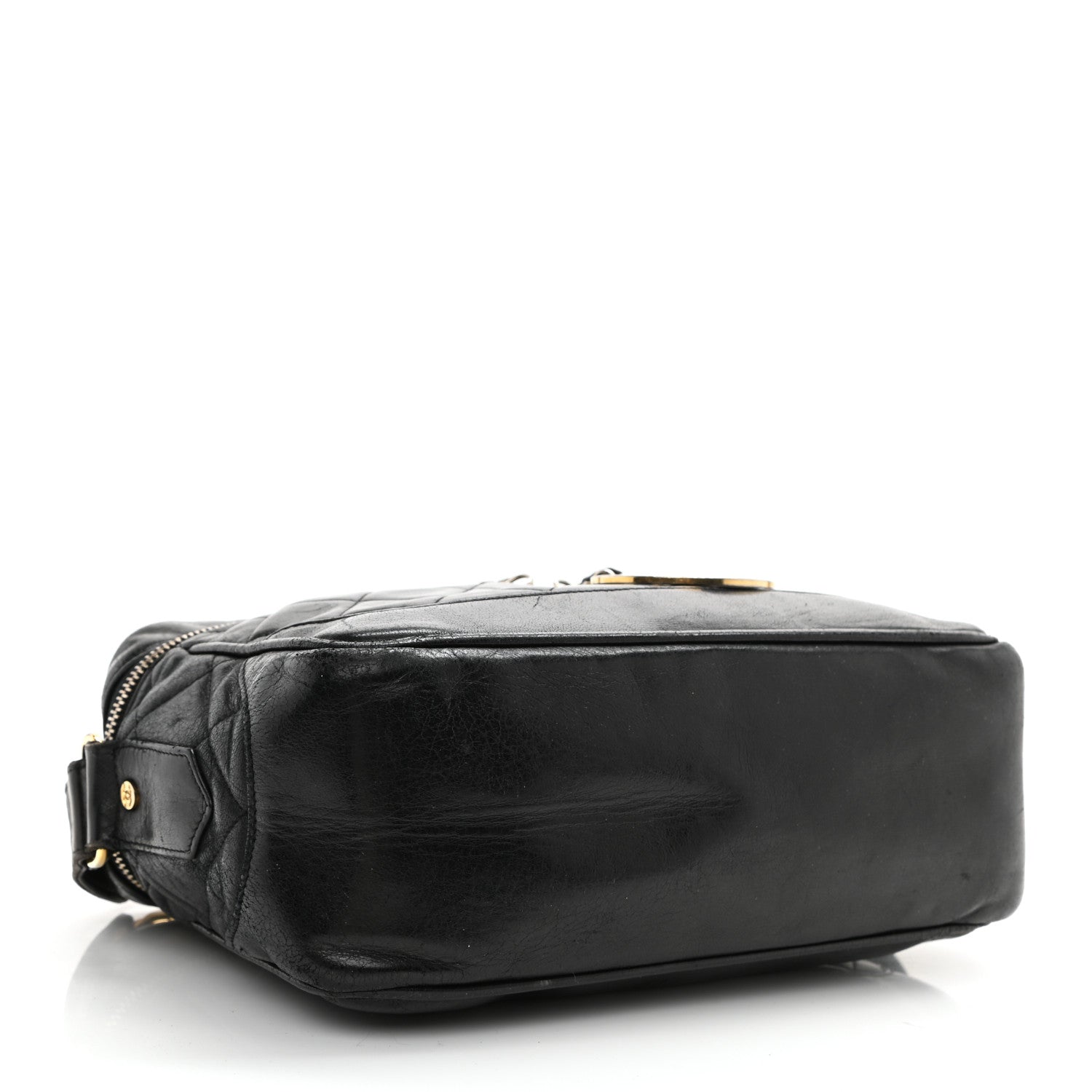 Chanel Lambskin Quilted Vanity Train Case Shoulder Bag Black 4 of 14
