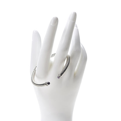 David Yurman Sterling Silver Diamond Amethyst 5mm Cable Classics Bracelet 2 of 4