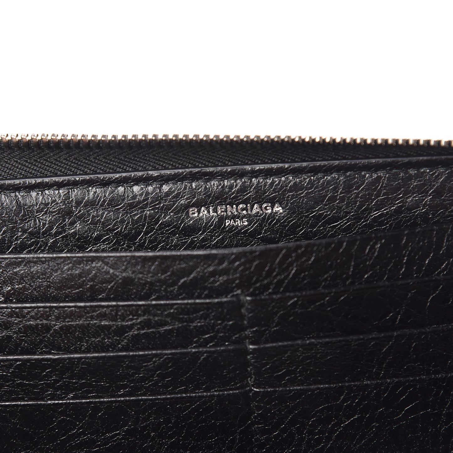 Agneau Classic Silver Hardware Continental Zip Around Wallet Black