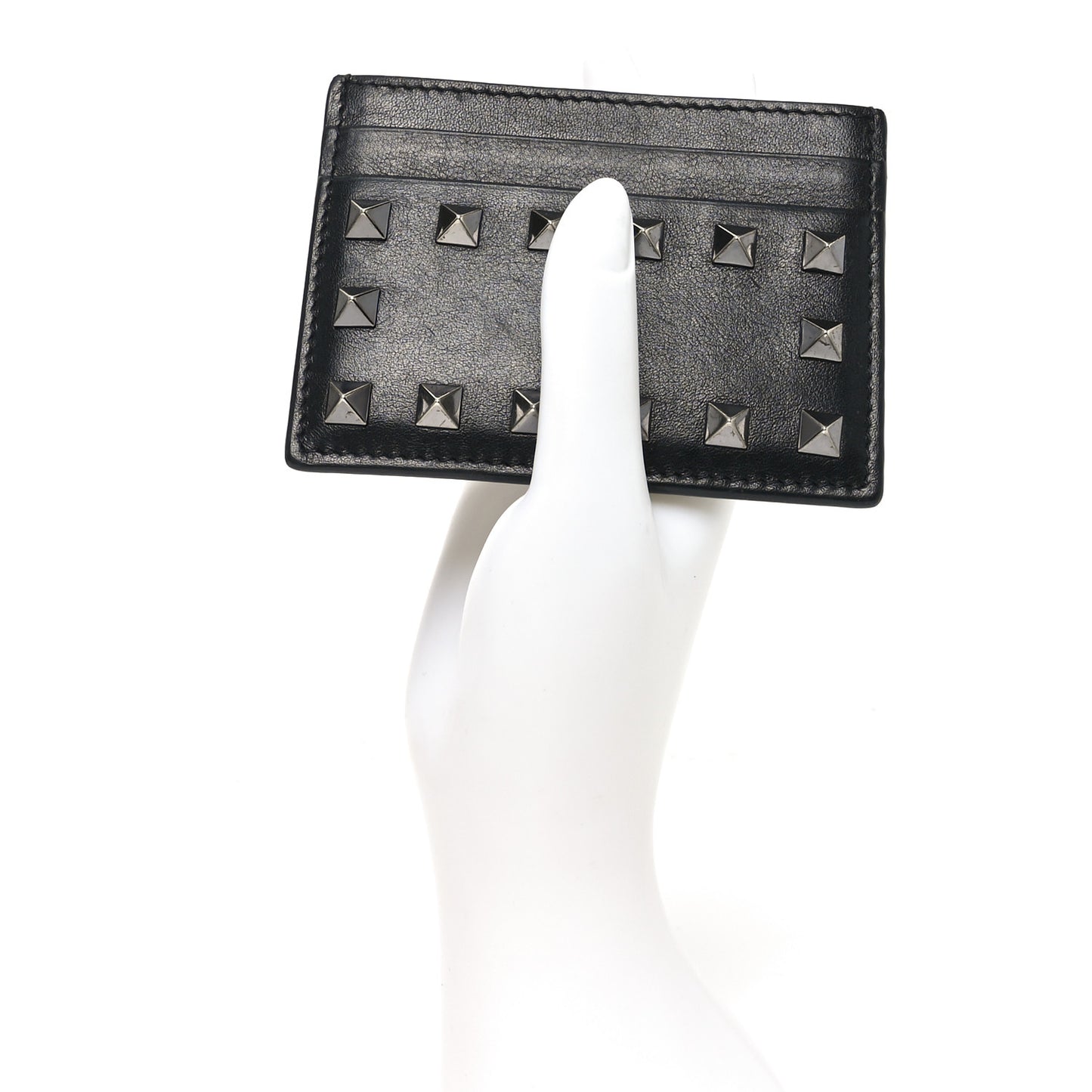 Vitello Rockstud Card Holder Black